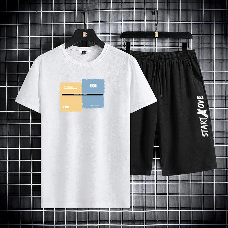Men's Summer Shorts & Tee 2-Piece Tracksuit