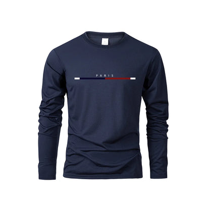 Men's Paris Print Casual Long Sleeve T-Shirt
