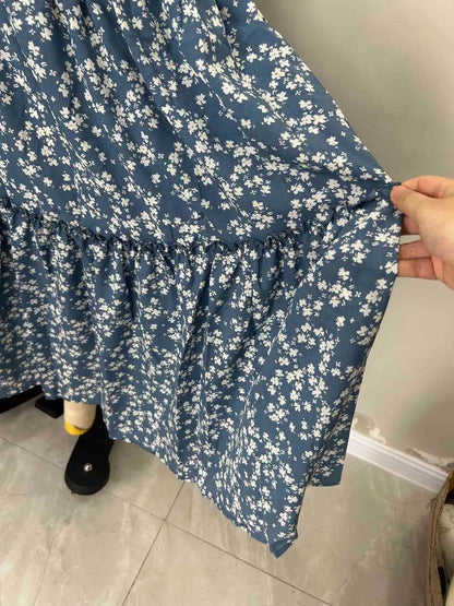 Casual Flower Print Long Skirt - High Waist Maxi Skirt