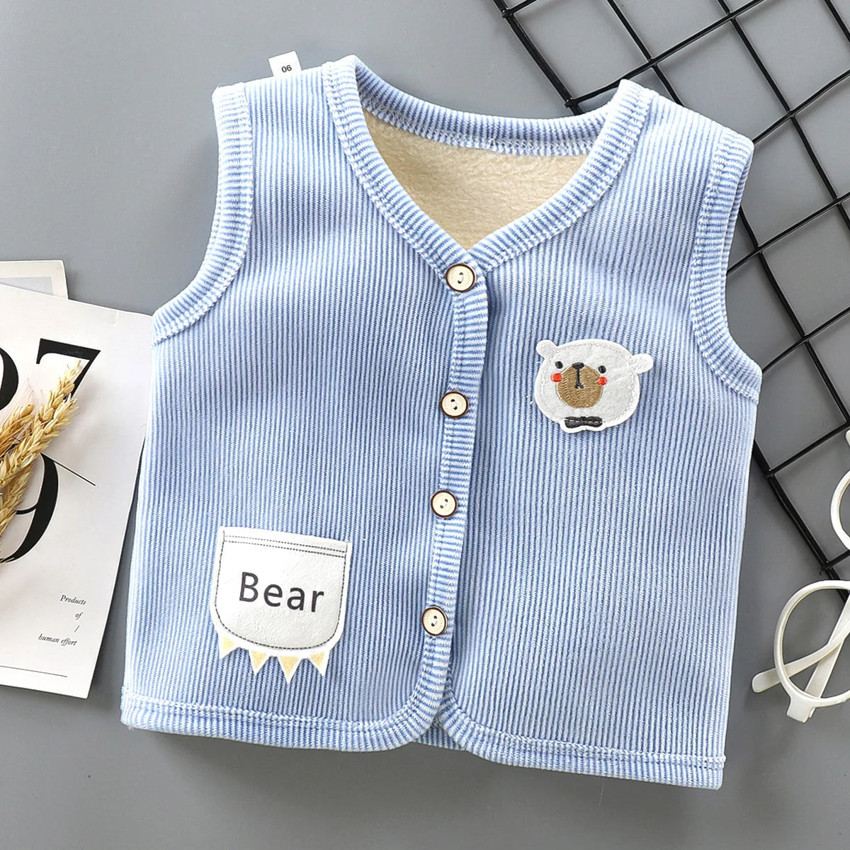 Kids Thicken Velvet Vest Jacket - Warm Sleeveless Waistcoat for Boys & Girls (Autumn/Winter)