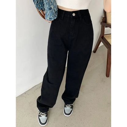 Women Denim Jeans 2025 Autumn Winter High Waist Wide Leg