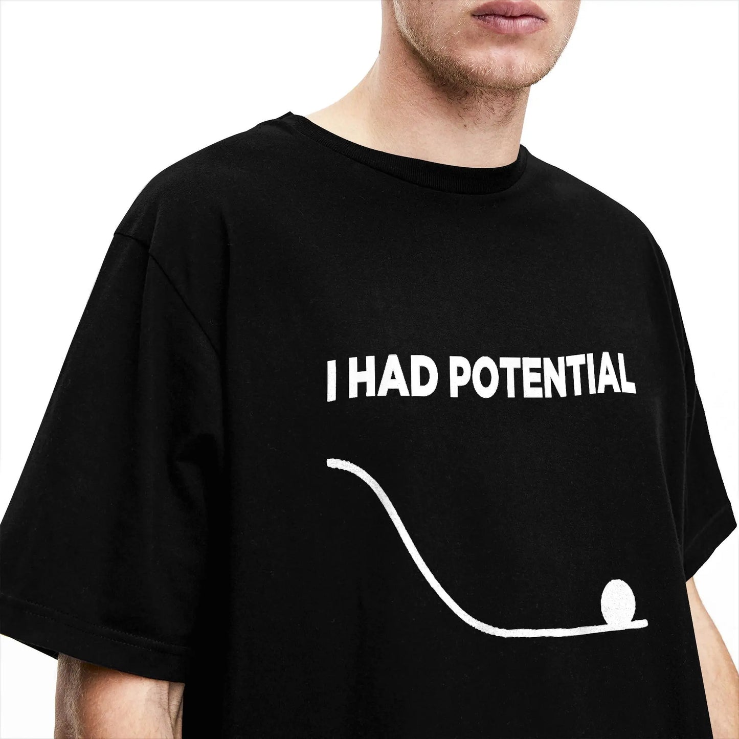 "I Had Potential" Vintage Men's T-Shirt - Oversized Hip Hop Summer Tee