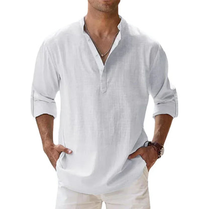 Men's Breathable Basic Cotton Long Sleeve Shirt