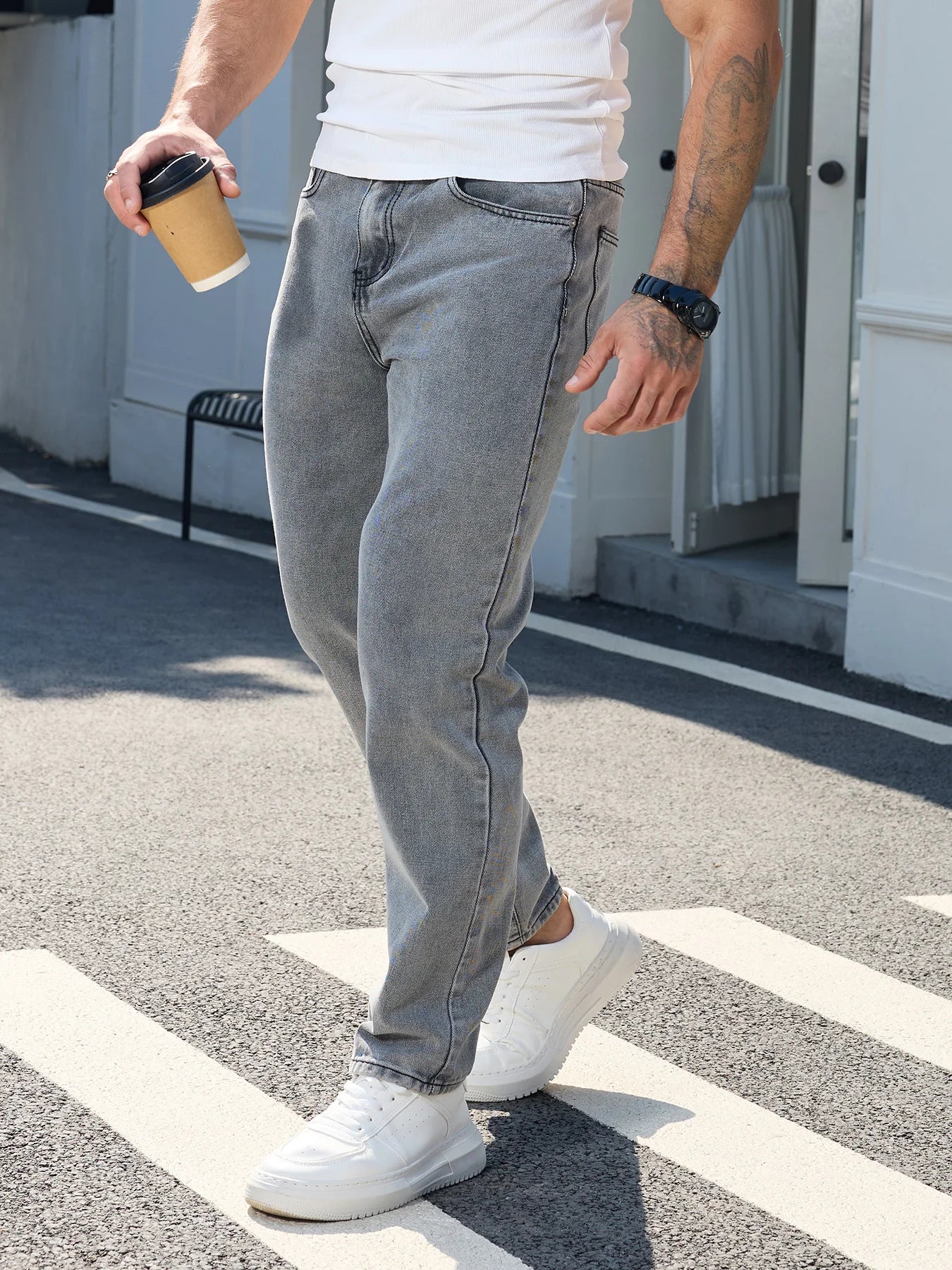 Men's Slim-Fit Gray Jeans