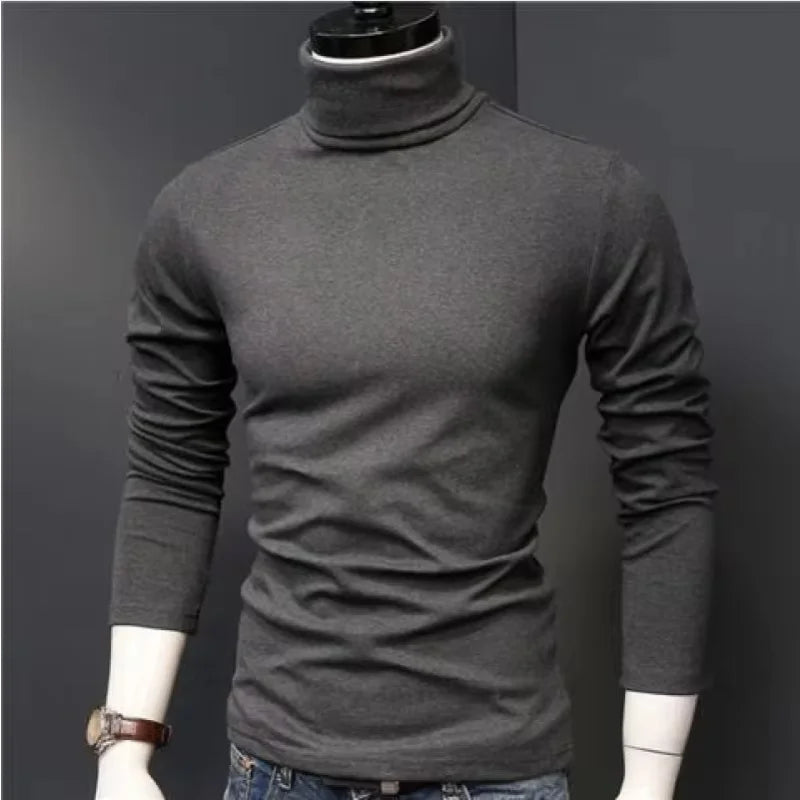 Men's Slim Fit Turtleneck Long Sleeve Shirt