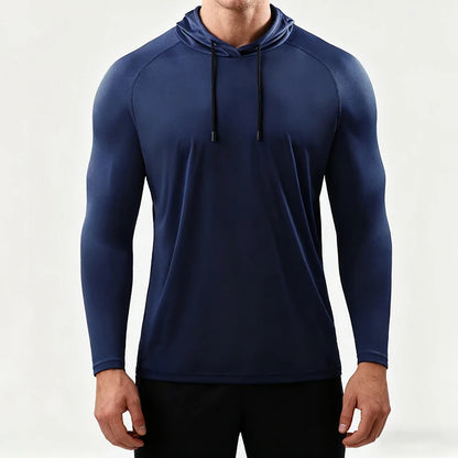 Men's Hooded Running Long Sleeve Sports T-Shirt