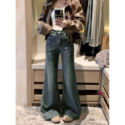 Jeans For Woman Y2K Clothes Retro Flared Trousers Winter