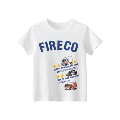 Boys' Cotton Cartoon Short Sleeve T-Shirt 2-8Y