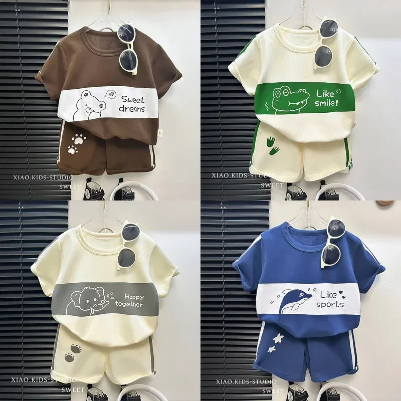 Kids Cotton Short Sleeve Top & Shorts Set