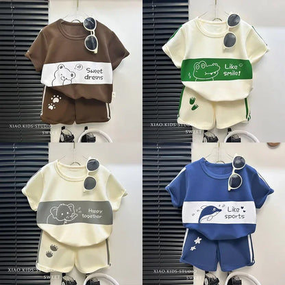 Kids Cotton Short Sleeve Top & Shorts Set
