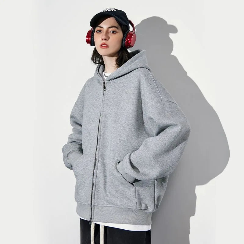 Women's Fashion Warm Hooded Jacket Fall Autumn Winter Gray