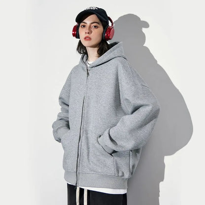 Women's Fashion Warm Hooded Jacket Fall Autumn Winter Gray