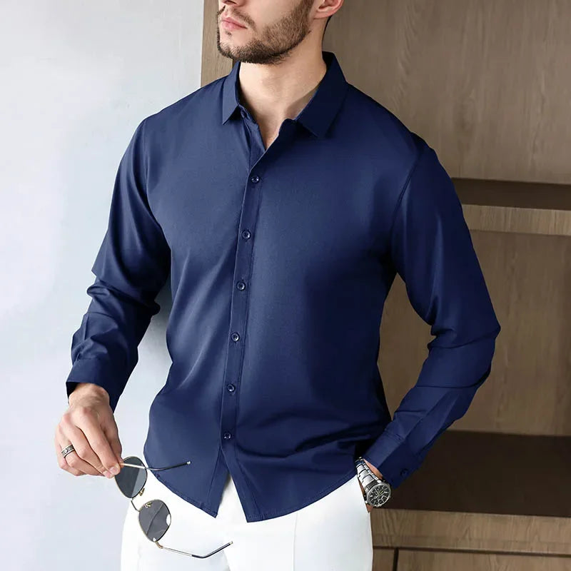 Men's Wrinkle-Free Business Casual Shirt