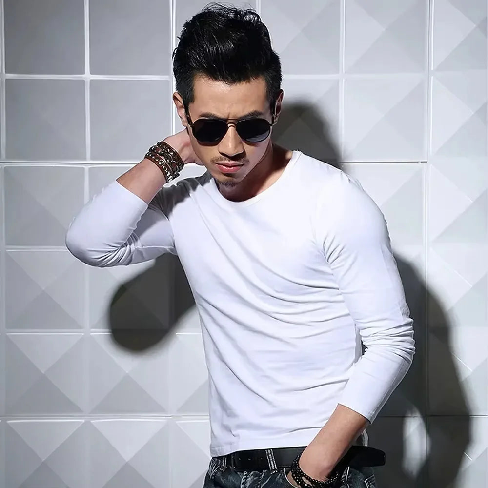 Men's Slim Fit V-Neck Polyester T-Shirt 2026