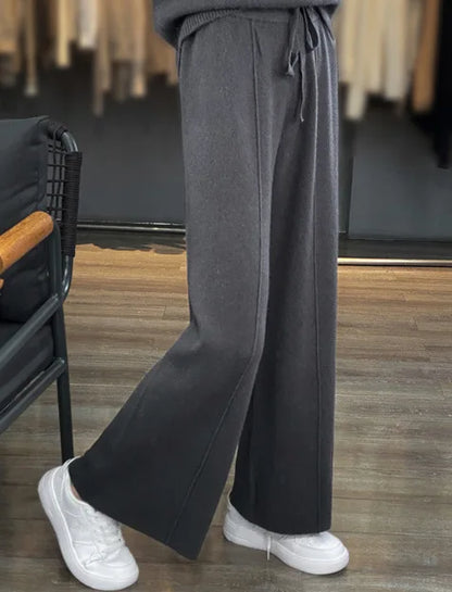 Women's High Waisted Warm Knit Wide Leg Straight
