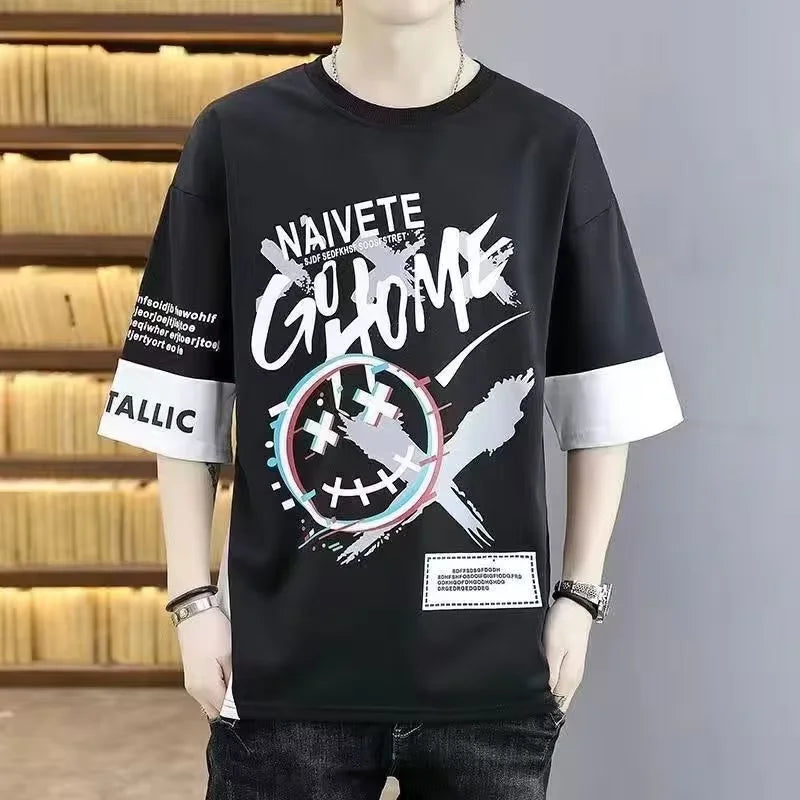 Kişilər üçün T-shirt 2026 Yeni Kişi Geyimləri Dəbli Fitnes Küçə Geyimi Anime O-Yaxalı Gündəlik T-shirt Kişi Oversize Y2k Köynəklər Kişi T-shirtləri