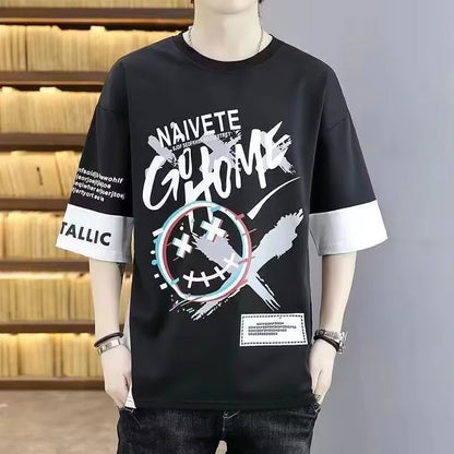 Kişilər üçün T-shirt 2026 Yeni Kişi Geyimləri Dəbli Fitnes Küçə Geyimi Anime O-Yaxalı Gündəlik T-shirt Kişi Oversize Y2k Köynəklər Kişi T-shirtləri