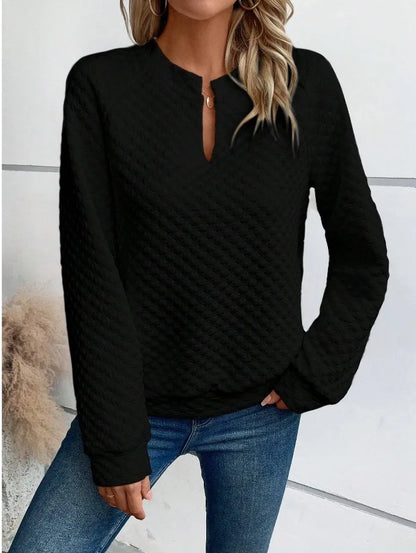 Women's V-Neck Casual Loose Fit Pullover