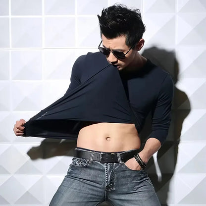 Men's Slim Fit V-Neck Polyester T-Shirt 2026