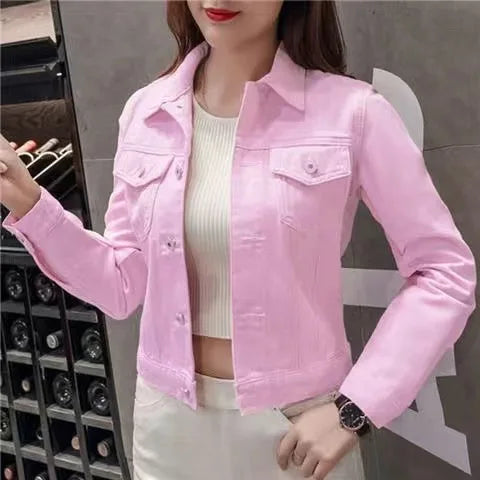 Women's Casual Short Denim Jacket Korean