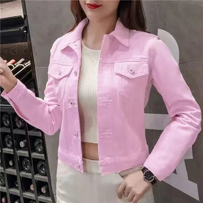 Women's Casual Short Denim Jacket Korean