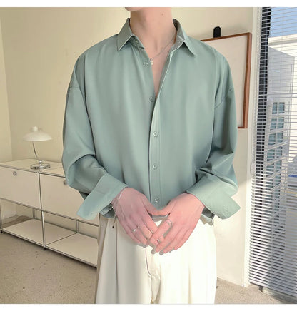 Men's Oversized Ice Silk Formal Shirt