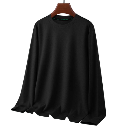 Men's Waffle Round Neck Long Sleeve T-Shirt 4XL