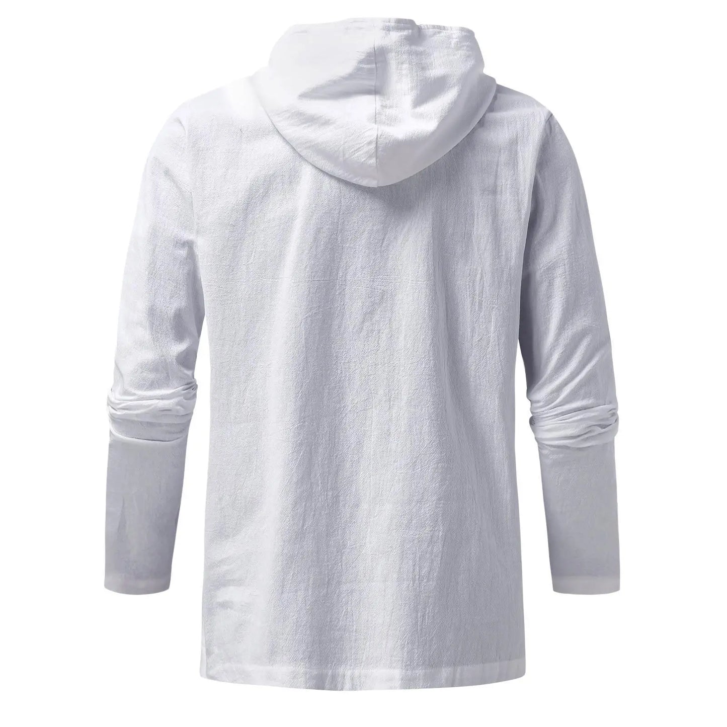 Men's Cotton Linen Hooded Sports Shirt