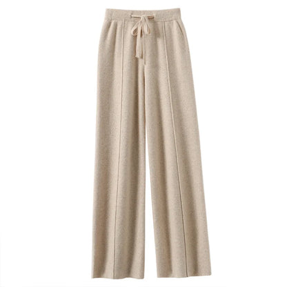 Women's High Waisted Warm Knit Wide Leg Straight
