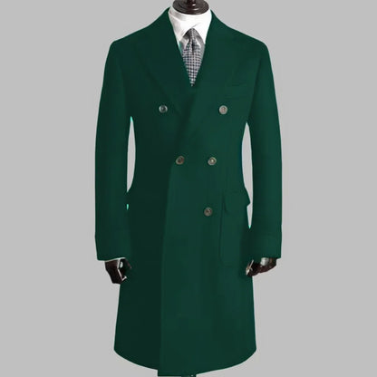 Men's Trench Coat - Notched Lapel Double-Breasted Jacket