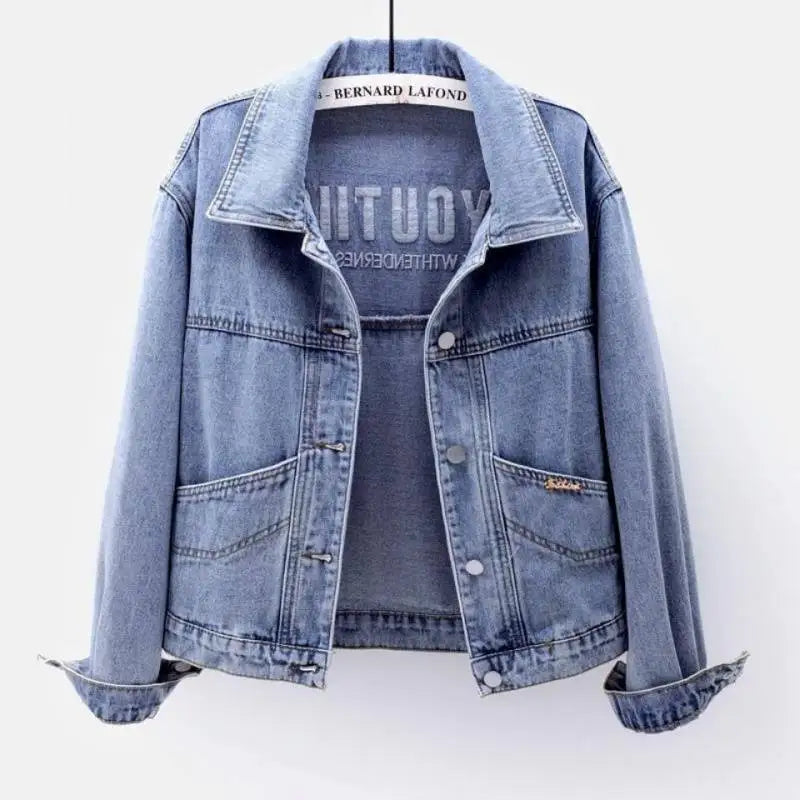 Women's Denim Coat Short Embroidery Y2K