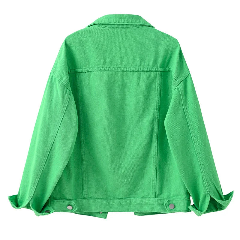 Women's Colorful Denim Jacket Spring