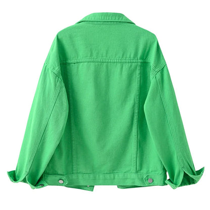Women's Colorful Denim Jacket Spring