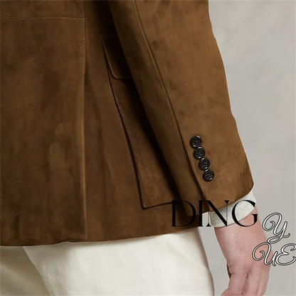 Men's Suede Single Breasted Luxury Blazer