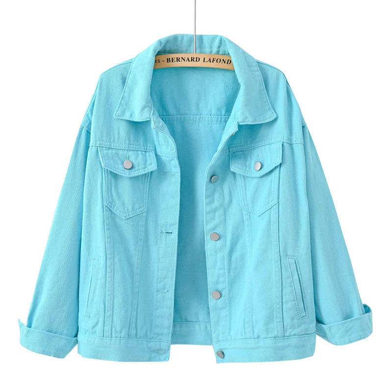 Women's Colorful Denim Jacket Spring