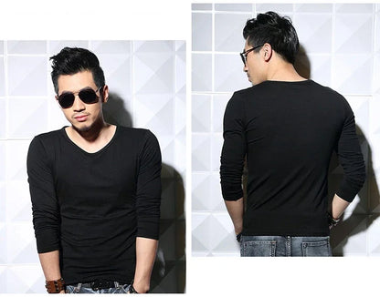 Men's Slim Fit V-Neck Polyester T-Shirt 2026