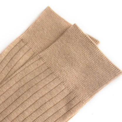 Men's Long Business Socks - Combed Cotton Striped Dress