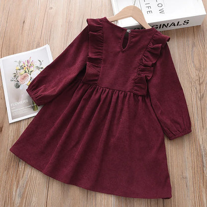 Girls' Long Sleeve Princess Casual Dress
