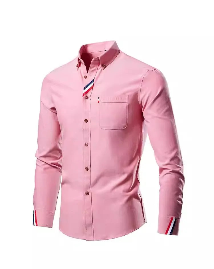 Men's Slim Fit Striped Long Sleeve Shirt