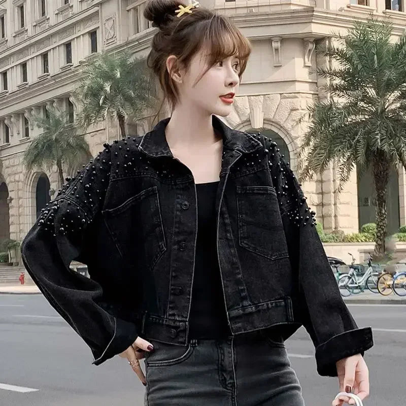 Women's Distressed Denim Jacket - Vintage Cowgirl Style