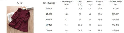 Girls' Long Sleeve Princess Casual Dress