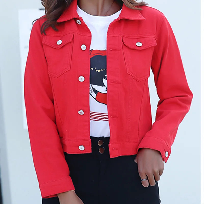 Women's Casual Short Denim Jacket Korean