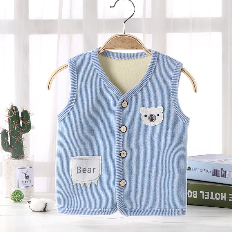 Kids Thicken Velvet Warm Vest Jacket