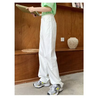 Women Denim Jeans 2025 Autumn Winter High Waist Wide Leg