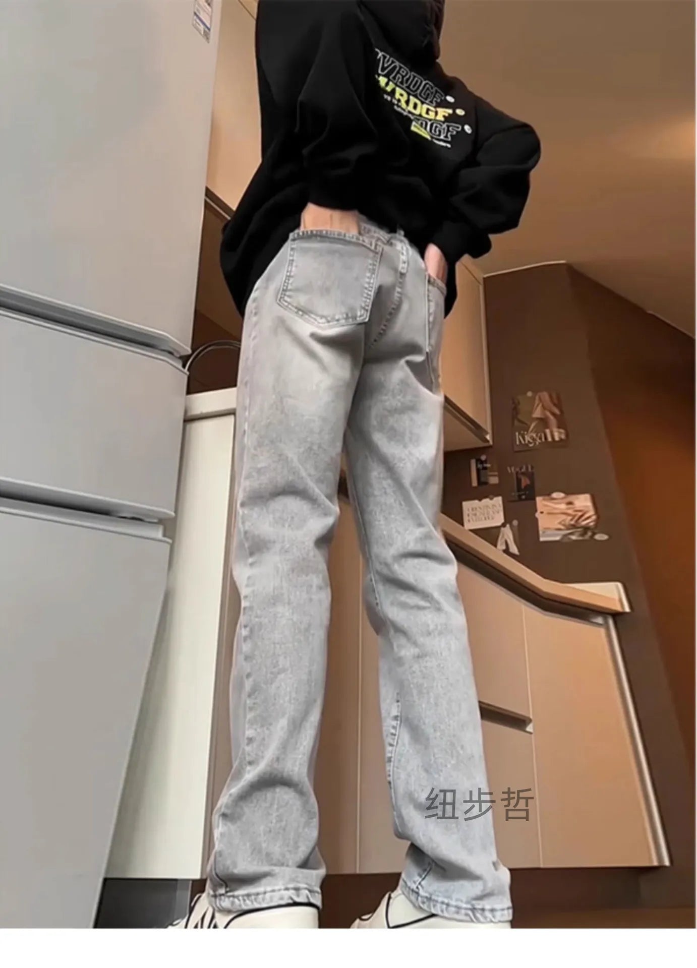 Men's Straight Jeans - Spring Autumn Slim Fit Loose