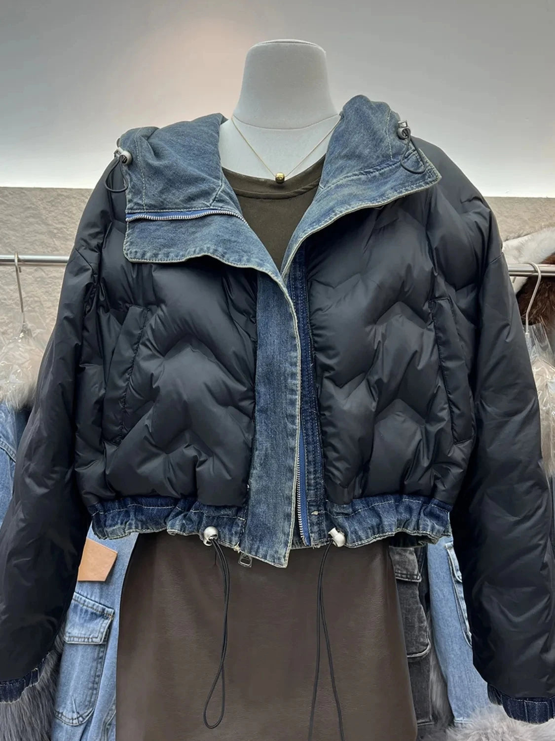 Vintage Denim Jacket Women 2025 Hooded