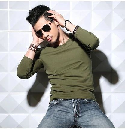 Men's Slim Fit V-Neck Polyester T-Shirt 2026