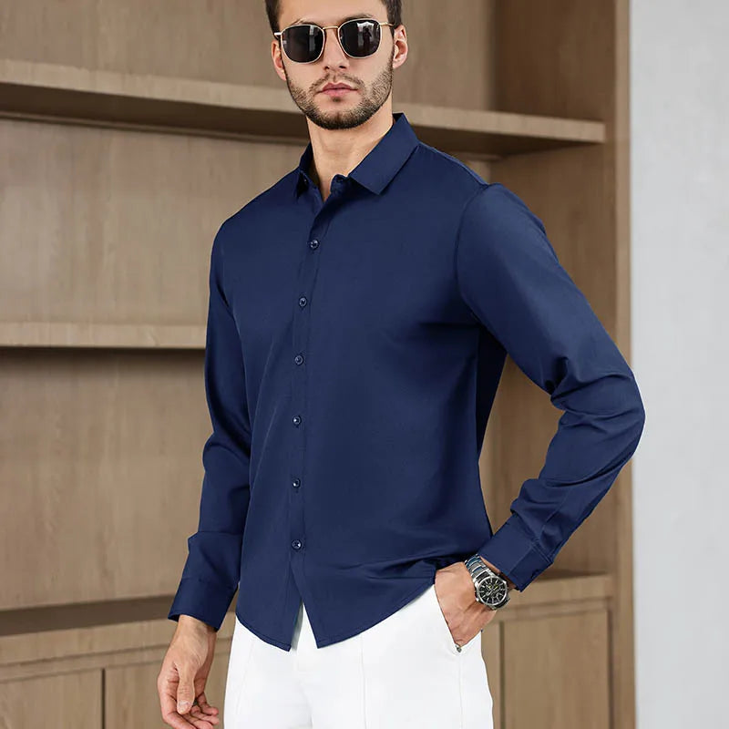 Men's Wrinkle-Free Business Casual Shirt