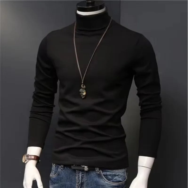 Men's Slim Fit Turtleneck Long Sleeve Shirt