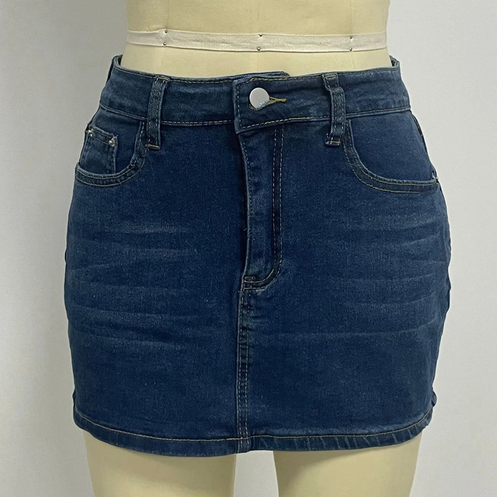 Women's Denim Short Skirt High Waist Slim